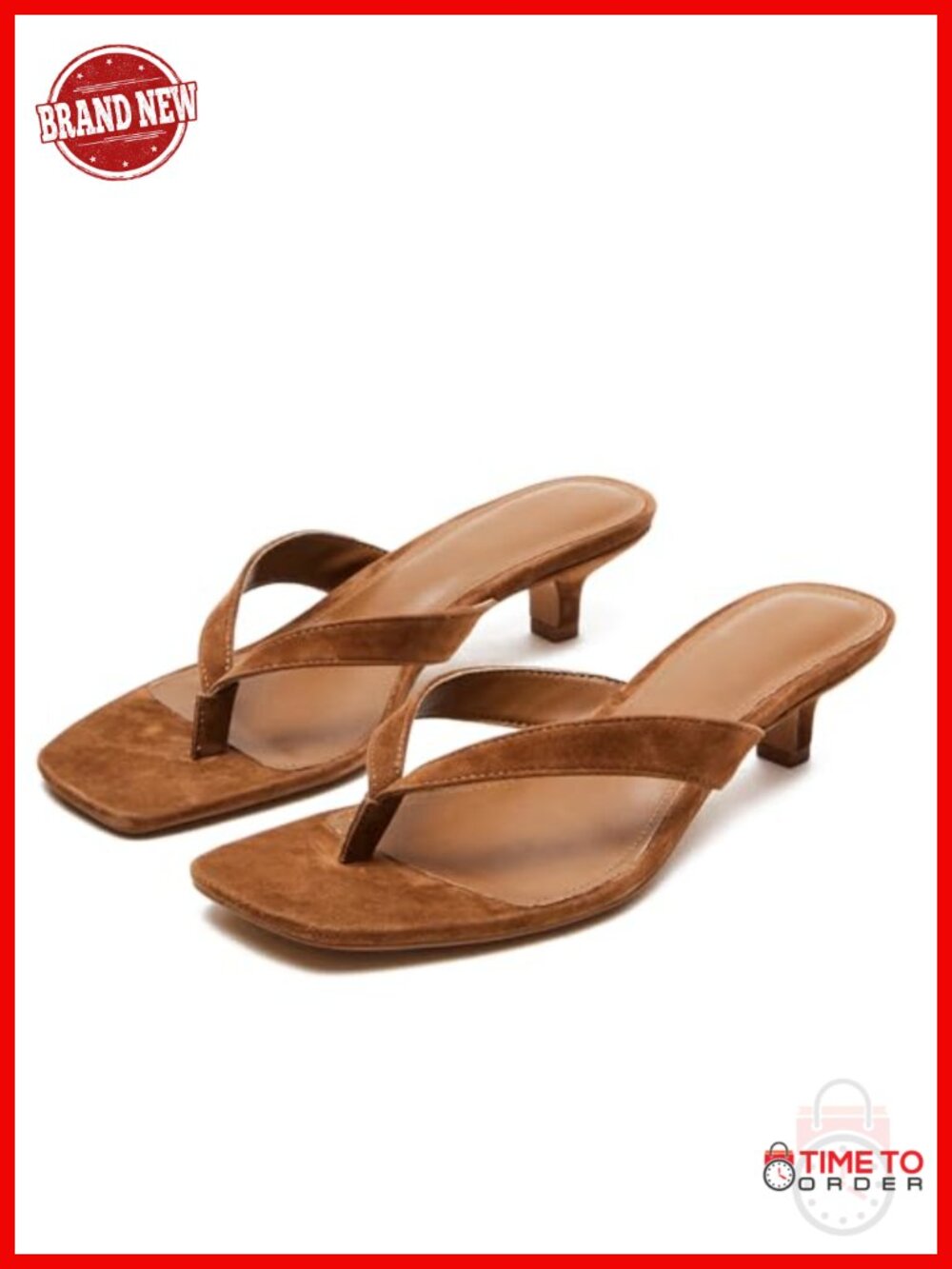 Kitten Heel Square Toe Jelly Thong Sandals PVC Waterproof Casual